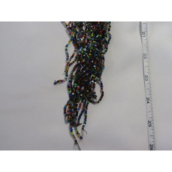 VTG Necklace Multi Color Seed Bead 26" Boho Cottagecore Whimsical Grandma Knot - Picture 7 of 7